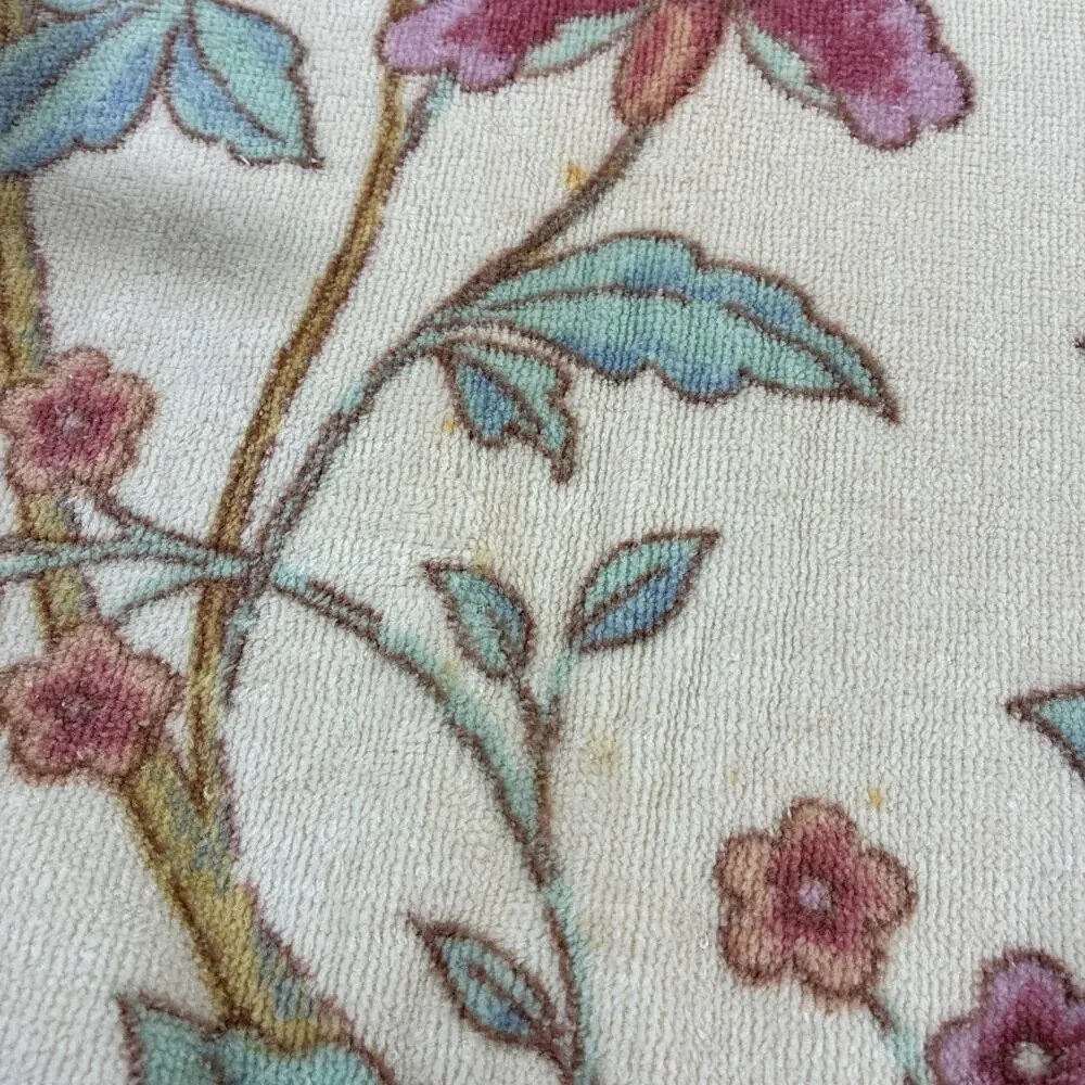Pair Of Fieldcrest Vintage Tan Floral & Butterfly Bath Towels Multi-Color Chrty